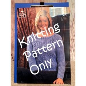 New King Cole 2867 Smooth DK Pullover Lacy Cable Sweater Knitting Pattern